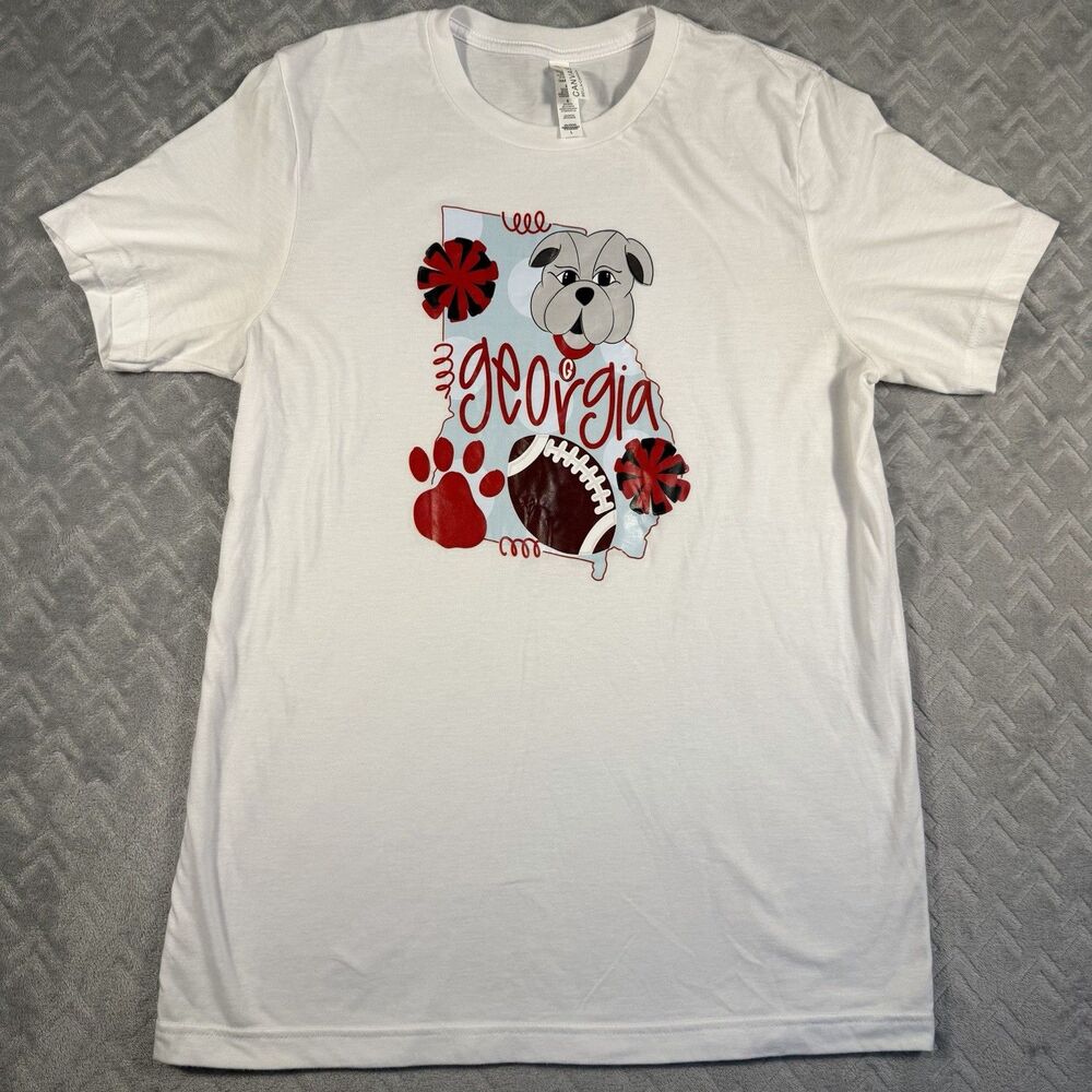Georgia Bulldogs Shirt Women Large UGA Bella Canvas SEC NCAA Ugga State Outline